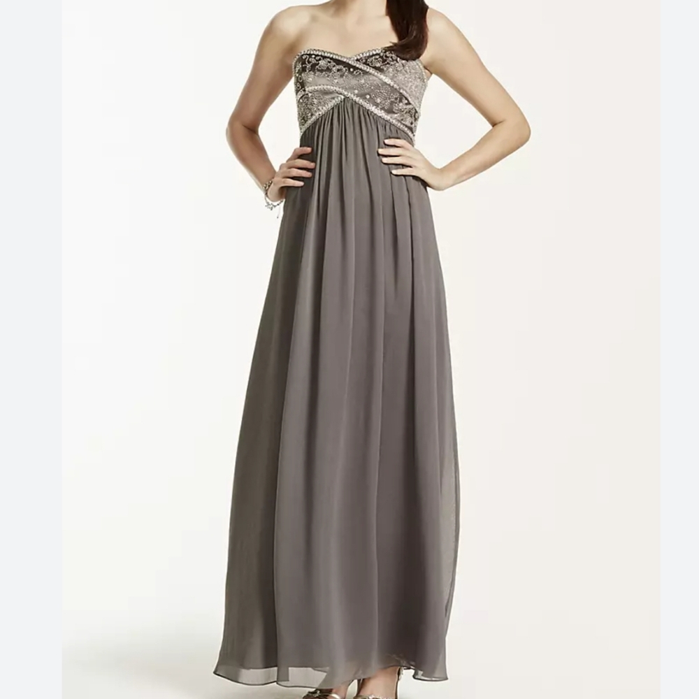 David's Bridal Empire Waist Chiffon Dress - Size 22